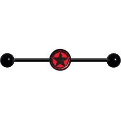14 Gauge Black Red Distressed Star Black Industrial Barbell 37mm 7 14 Gauge Black Red Distressed Star Black Industrial Barbell 37mm -Body Jewelry Store xrk23mqyfrnryixh0pd6