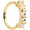 18 Gauge 5/16 Clear CZ Gold IP Quintet Seamless Circular Ring